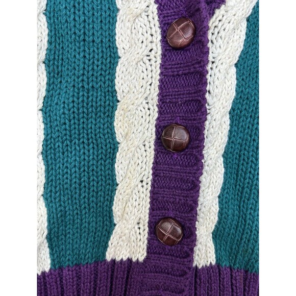 Vtg Milano Design Group Women’s Cable Knit Cardigan Sweater M - Picture 6 of 14